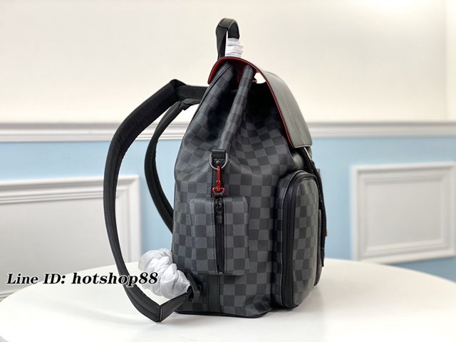 路易威登LV雙肩包 N40279 黑格 LV新款Back pack背包 BACKPACK男士奢華機能風雙肩背包 xxlv2870